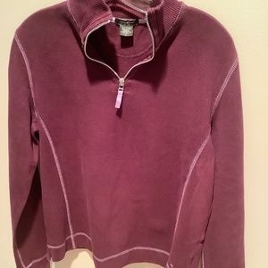 Ladies Eddie Bauer heavyweight 3/4 zip pullover